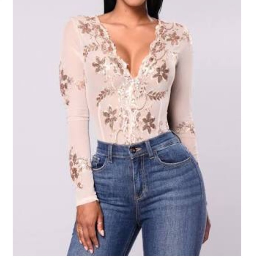 FASHION NOVA “SASSY GIRL MESH BODYSUIT” NWT